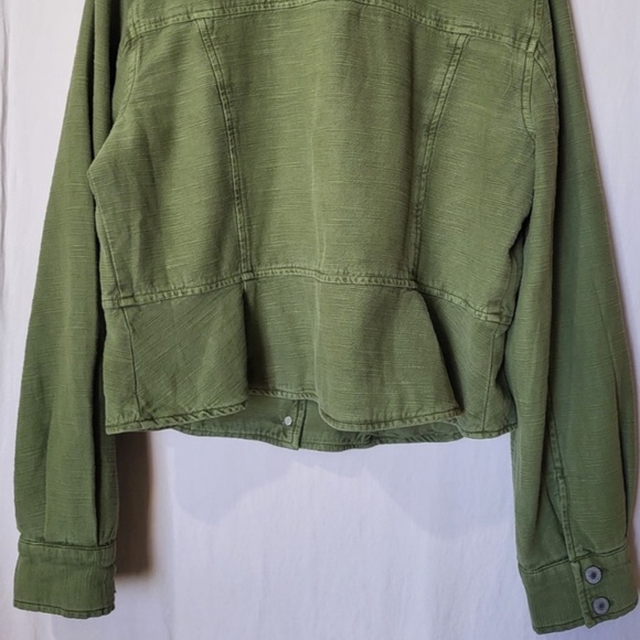 Unworn Free People Joselyn Cotton Washed Distress Jacket in Green - Picture 12 of 12